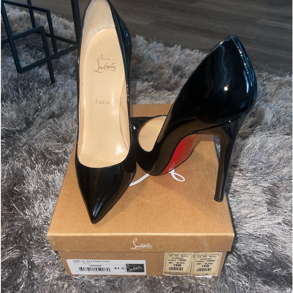 Christian Louboutin Pigalle 120 Patent Black Heels